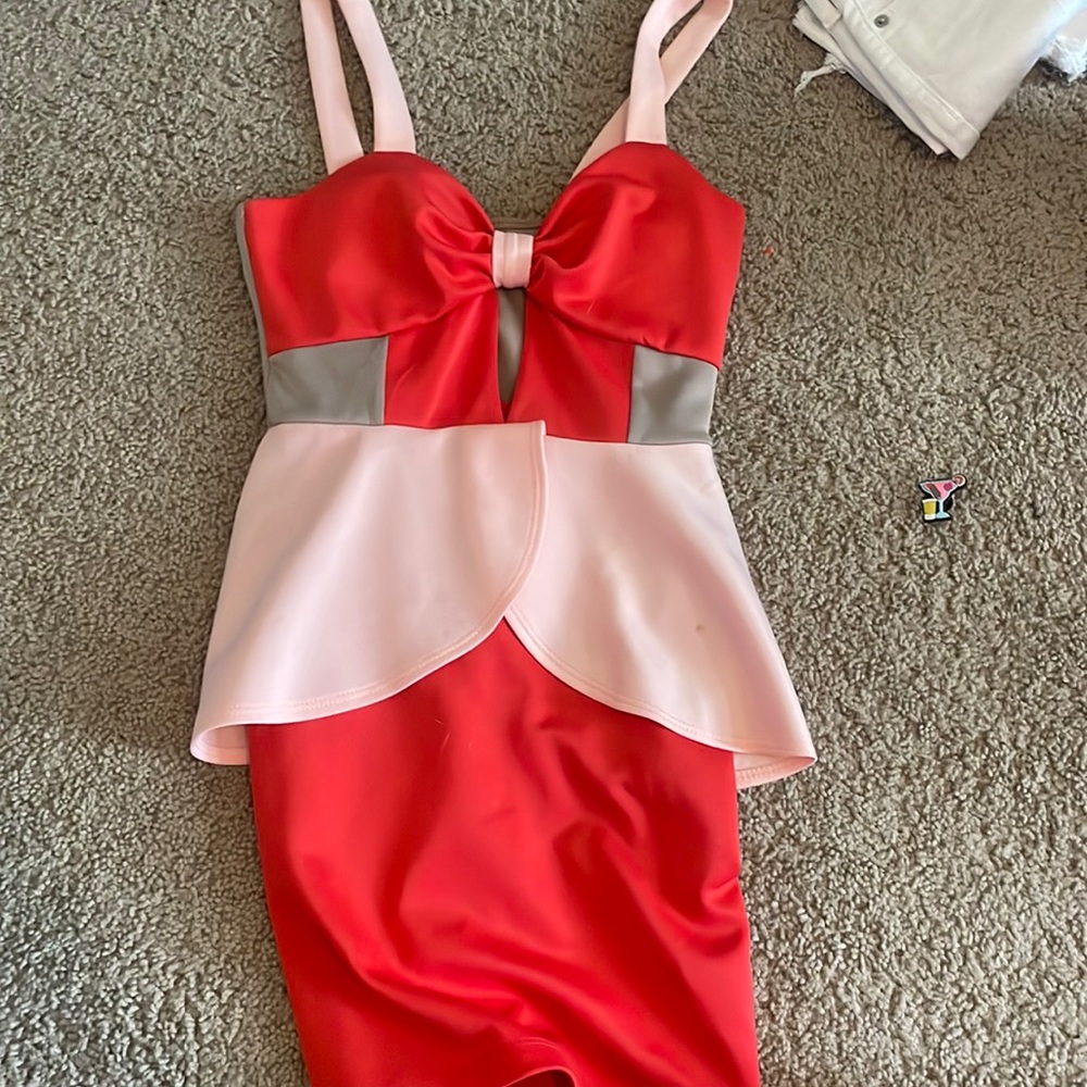 xs pink gray and light pink dress womans